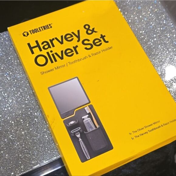 Tooletries Harvey & Oliver Set Shower Mirror, Toothbrush & Razor Holder - Picture 11 of 11